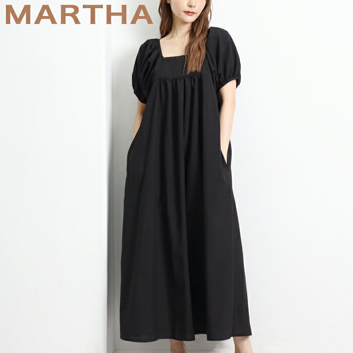 送料無料 【MARTHA】マーサ★パフスリーブフレアーワンピース＜メーカー希望小売価格￥11,000＞ 16905 【3980円以上送料無料】