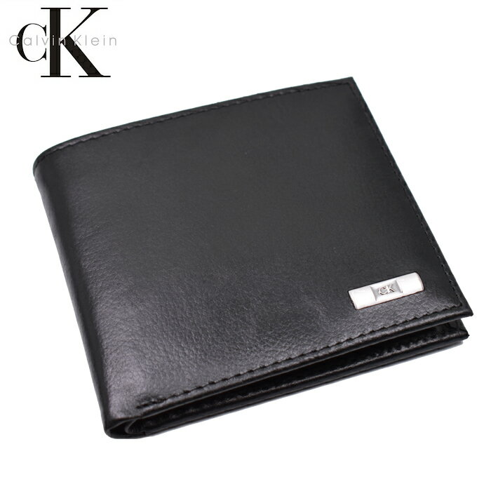 CALVIN KLEIN - Calvin Klein カルバンクライン 本革レザー 二つ折り財布 小銭入れ付き ブラック 31CK130018 カルバンクライン 財布 スキミング防止 財布