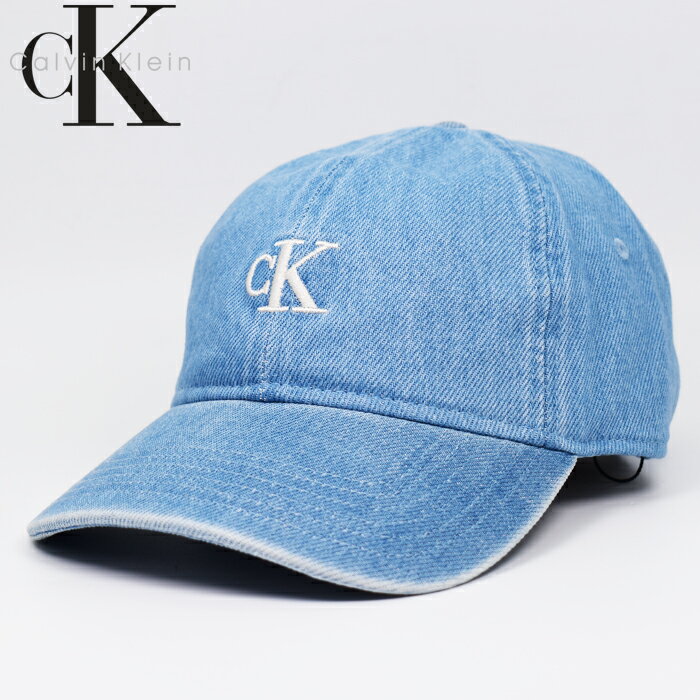 Rakuten - Calvin Klein カルバンクライン 帽子 キャップ VINTAGE DENIM/デニムブルー 4G5003G コットンキャップ 刺繍ロゴ カジュアル ユニセックス DENIM CAP SMALL MONOGRAM BASEBALL CAP ベースボールキャップ