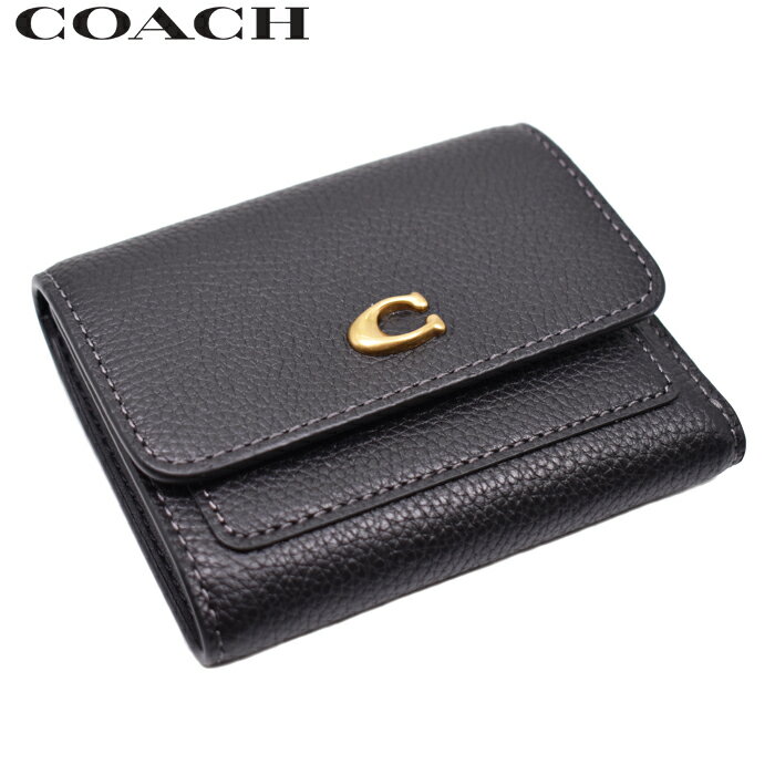 COACH コーチ 二つ折り財布 ブラック CAO13 ミラ スモール フラップ ウォレット スモール ウォレット ミニ財布 コーチ 財布 レディース MILA