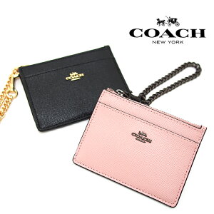 COACH コーチ チェーンストラップ付 カードケース パスケース 小銭入れ付き 全2色 コーチ カードケース ミニ財布 76539