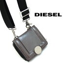 ディーゼル 財布（レディース） DIESEL ディーゼル レディース 財布 ショルダーストラップ付 ダークグレー/ブラック LORY X07742 P3897 ディーゼル レディース ディーゼル 財布