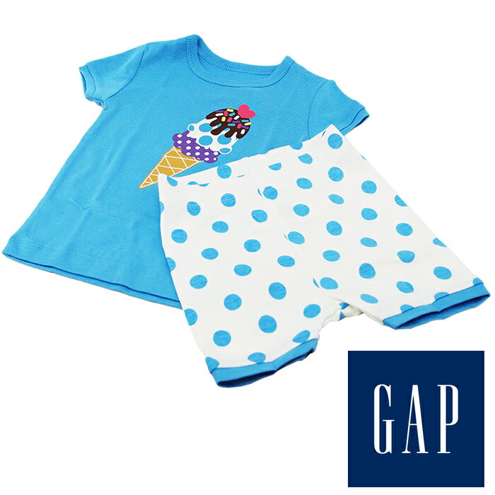 baby GAP ベビーギャップ Tシャツ パンツセット ホワイト×ブルー 80cm 12-18ヶ月 90cm 18-24ヶ月 セットアップ 子供服 キッズ