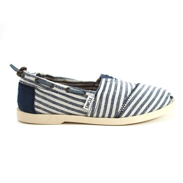 TOMS トムス（トムスシューズ） Burlap Bimini Women's Stitchouts ビミニスティッチアウト レディース スリッポン Navy Stripe/ネイビー×ホワイト エスパドリーユ フラットシューズ