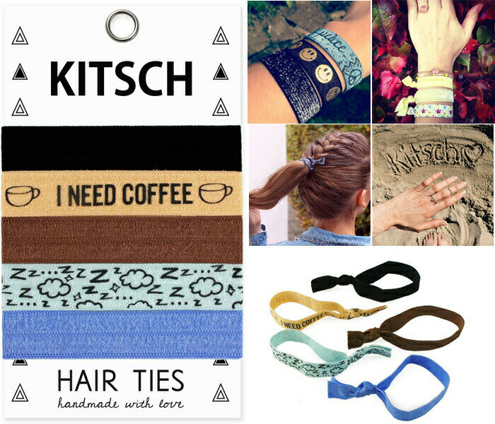 【メール便可】 KITSCH キッチュ PRINTED&LIMITED EDITION HAIE TIES ヘアゴム 5本...