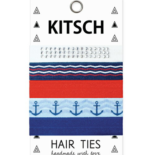  KITSCH キッチュ PRINTED&LIMITED EDITION HAIE TIES ヘアゴム 5本セット ANCHORS AWAY シュシュ ブレスレット