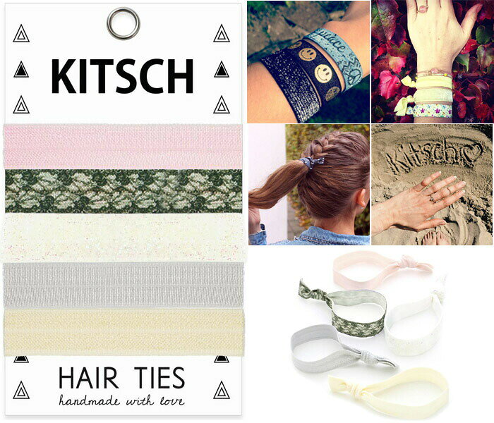 【メール便可】 KITSCH キッチュ PRINTED&LIMITED EDITION HAIE TIES ヘアゴム 5本...