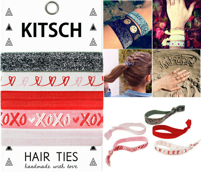 【メール便可】 KITSCH キッチュ SOLID HAIR TIES ヘアゴム 5本セット Crazy in Lo...