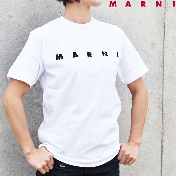 乐天商城 - MARNI KIDS マルニキッズ 半袖クルーネックTシャツ WHITE/ホワイト ※大人も着用可能 M002MV M00RF レディース キッズ ロゴプリント カットソー 半袖 クルーネック OVER FIT