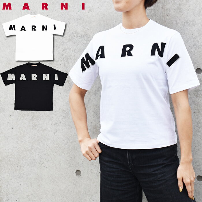 乐天商城 - MARNI KIDS マルニキッズ 半袖クルーネックTシャツ 全2色 ※大人も着用可能 ショート丈 M01733 M00RF レディース キッズ ロゴ刺繍 カットソー 半袖 クルーネック OVER FIT