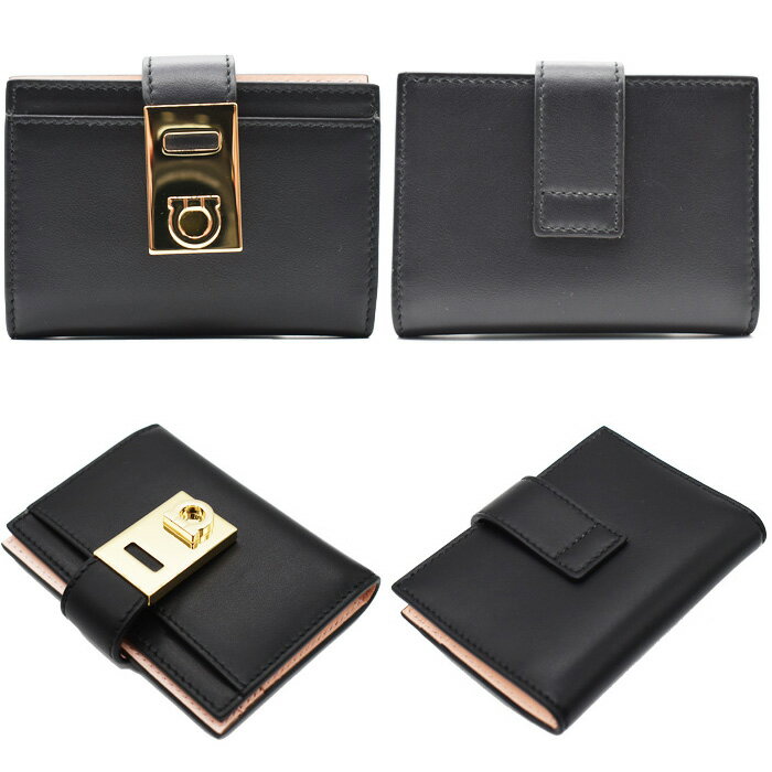 Ferragamo フェラガモ レディース カードケース 名刺入れ ブラック 220552 770880 ガンチーニ レザー フェラガモ 名刺入れ 2