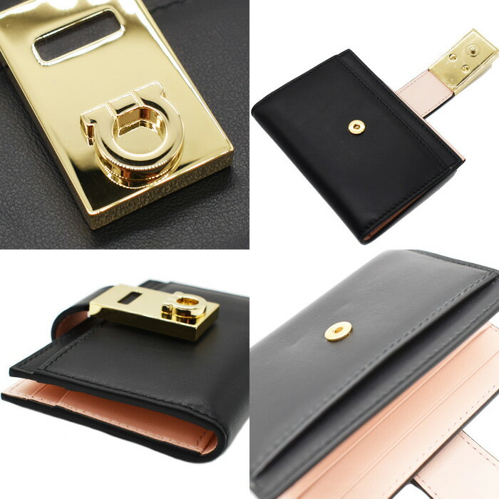 Ferragamo フェラガモ レディース カードケース 名刺入れ ブラック 220552 770880 ガンチーニ レザー フェラガモ 名刺入れ 3