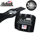 Schiek シーク リストラップ 24インチ(約60cm) BLACK OUT LINE WRIST WRAPS トレーニング リストラップ 筋トレ ジム 手首 固定 サポーター 左右1組セット(4)