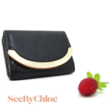 SEE BY CHLOE シーバイクロエ 三つ折財布 ブラック CHS19AP891349 001 レディース財布 ミニ財布 シーバイクロエ 財布 リジー LIZZIE