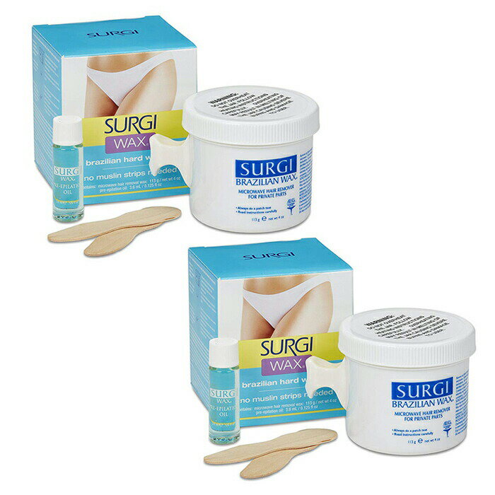 サージ ブラジリアンワックスキット（脱毛用ワックス）113g×2個セット SURGI WAX brazilin hard wax kit