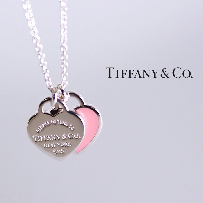 TIFFANY&Co. ティファニー ネックレス ミニ ダブルハートタグ シルバー/ピンク 28751249