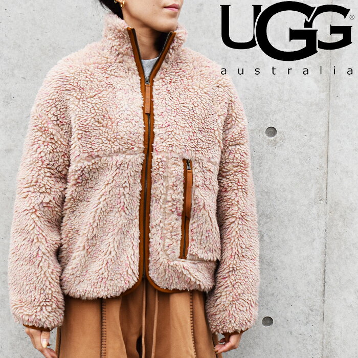 乐天商城 - UGG アグ レディースジャケット WHITE PEPPER フリース マーレーン コンフェッティ スタンドカラー フリース レディース 1173392 W MARLENE CONFETTI JACKET