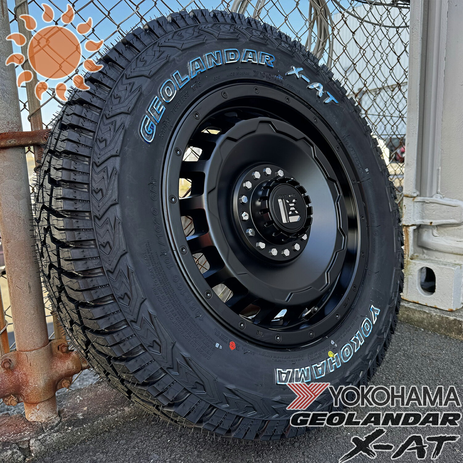 ジムニー JB64 JB23 JA12 JA11 16インチ タイヤ ホイールセット 4本セット 1台分 YOKOHAMA GEOLANDAR X-AT 195R16 ホワイトレター LEXXEL SwaGGer レクセルホイール スワッガー ヨコハマタイヤ ジオランダー