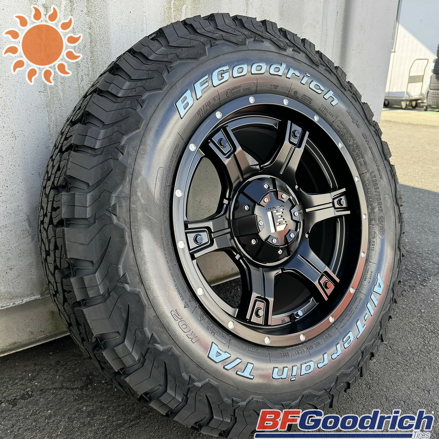 JKラングラー JLラングラー 17インチ タイヤホイールセット 4本セット 1台分 LEXXEL OutLaw レクセル アウトロー BF Goodrich ALLTERRAIN A/T KO2 285/70R17 265/70R17 265/65R17 ホワイトレター ビーエフ グッドリッチ オールテレン オフロード系タイヤホイール