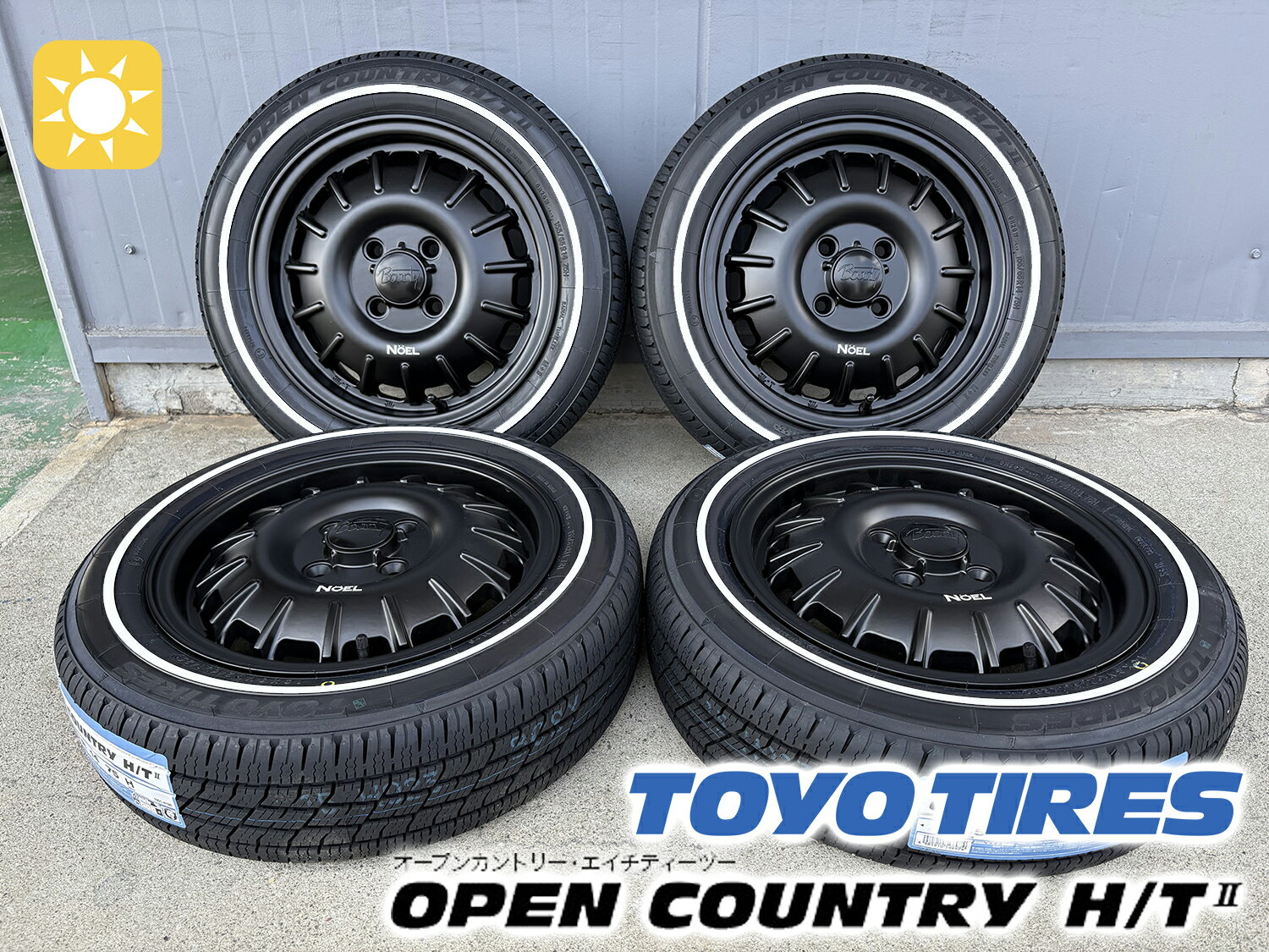 【1台分4本セット】軽トラ 軽バン ハイゼット アトレー エヴリィ対応 TOYO OPENCOUNTRY HT2 155/65R14 ホワイトリボン仕様 タイヤホイールセット 14インチ