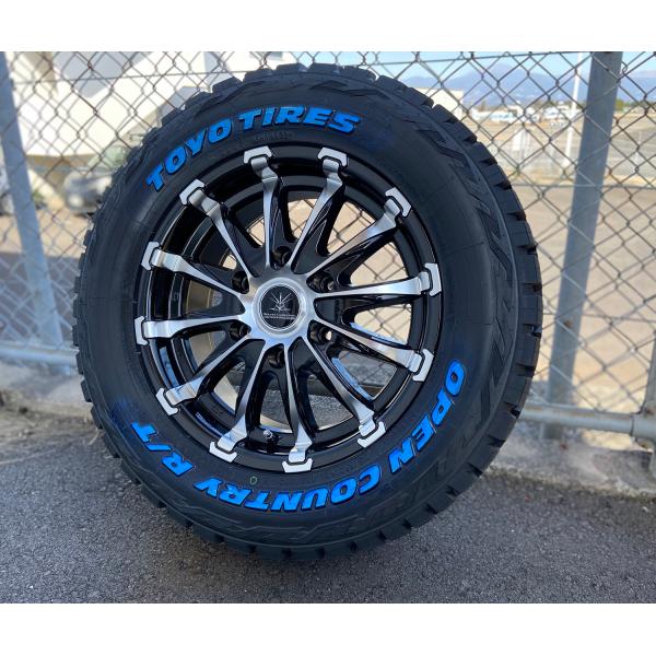 車検対応 タイヤホイール 16インチ オープンカントリー RT 215/65R16 200系ハイエース レジアスエース 4本セット ブラックポリッシュ系
