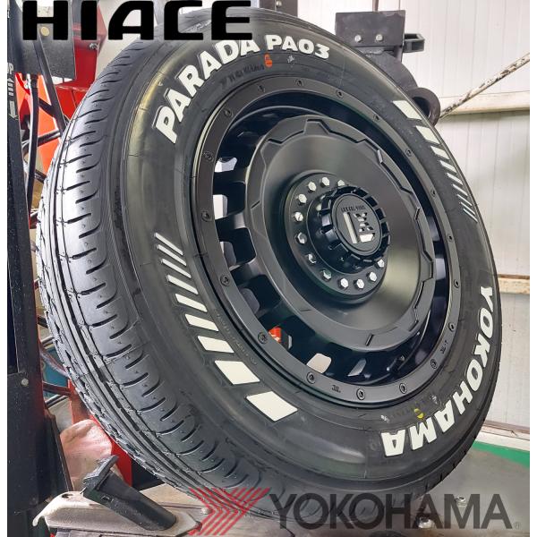 200系 ハイエース レジアスエース 16インチ タイヤホイールセット LEXXEL WHEEL SwaGGer ヨコハマタイヤ パラダ 215/65R16 車検対応 ホワイトレター