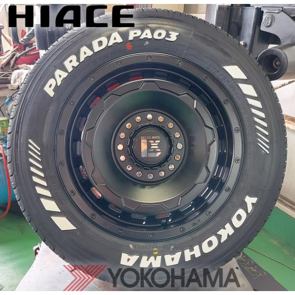 200系 ハイエース レジアスエース 16インチ タイヤホイールセット LEXXEL WHEEL SwaGGer ヨコハマタイヤ パラダ 215/65R16 車検対応 ホワイトレター