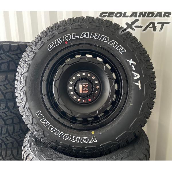 ジムニー シエラ JB74 タイヤホイールセット ヨコハマ ジオランダーX-AT 235/70R16 ホワイトレター 16インチ LEXXEL SwaGGer