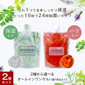 【マラソンSALE】【2個セット】オールインワンジェル (パウチ) 180g 2種選べる オールインワンゲル 日本製 保湿ジェル 保湿ゲル 化粧水 乳液 クリーム レチノール アスタキサンチン 美容 保湿 毛穴 さっぱり スキンケア オールインワン化粧品 ゆうパケット 送料無料