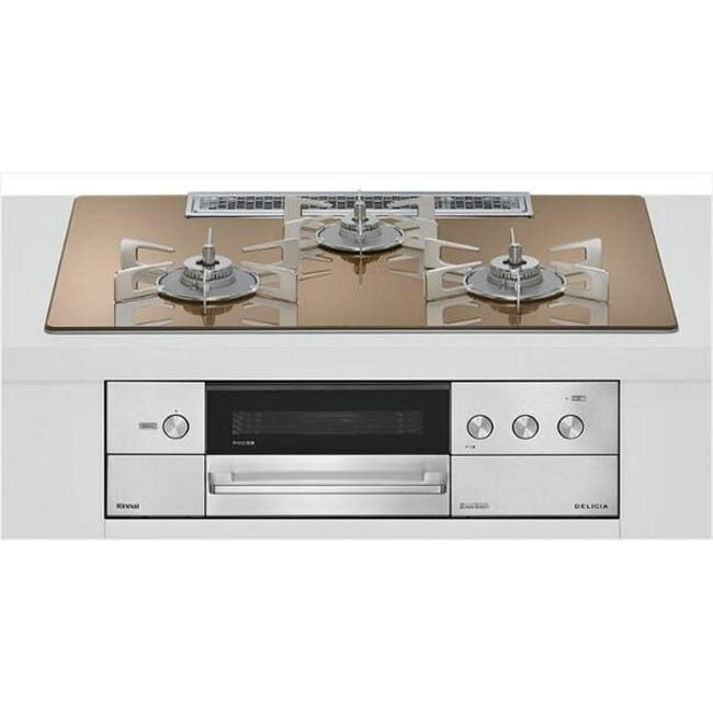ガスコンロ ガス コンロ リンナイ ビルトインコンロ 幅75cm DELICIA(デリシア) 強火力(左・右) スパークリングカッパー ザ・ココット付属 RHS72W38M12RCSTW LP プロパン