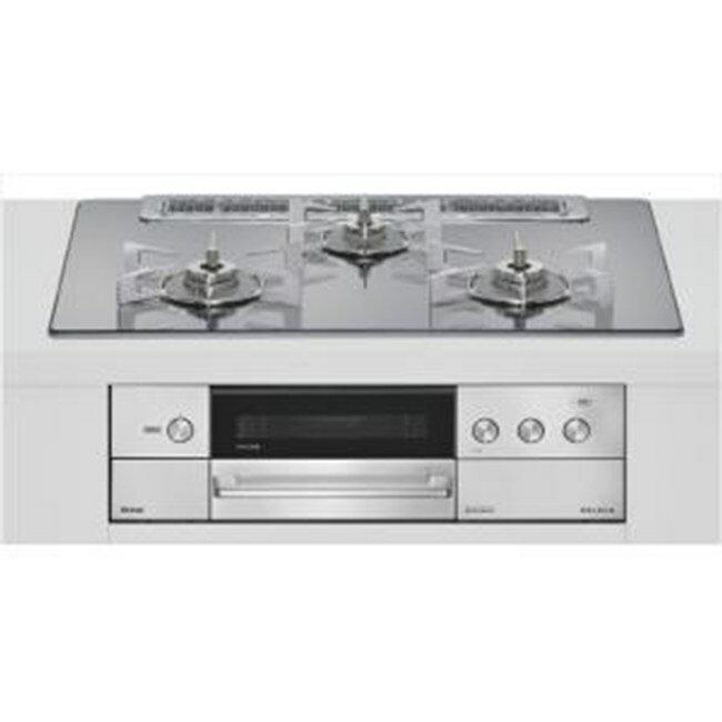 ガスコンロ ガス コンロ リンナイ ビルトインコンロ 幅75cm DELICIA(デリシア) 強火力(左・右) プラチナミラーD ザ・ココット付属 RHS71W38M13RCSTW 13A 都市ガス