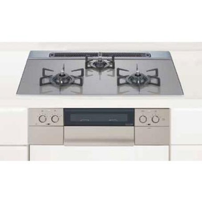 ガスコンロ ガス コンロ ハーマン ビルトイン 3口ガスコンロピアット piatto 無水両面焼ワイド オートグリル ガラストップ 75cmタイプ DW36U6WAP2STE 13A 都市ガス