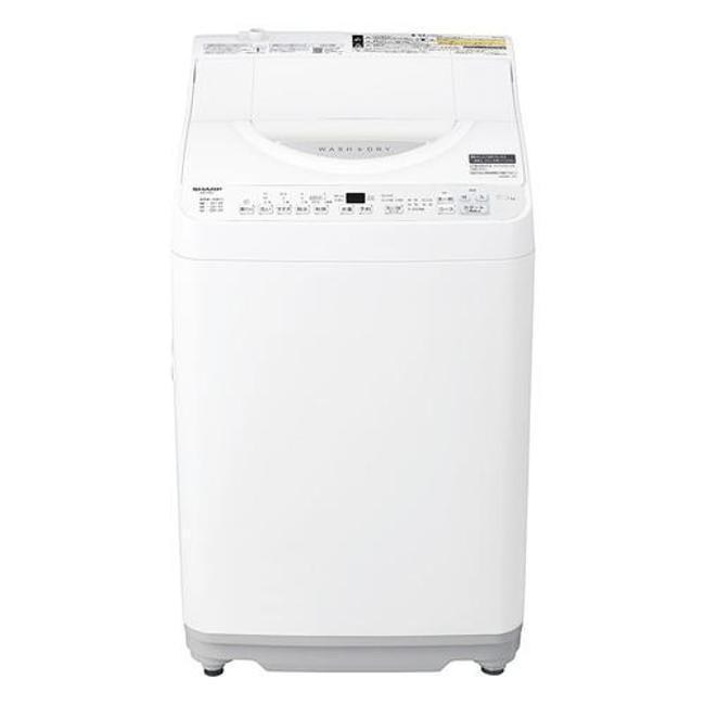 洗濯機(全自動 ～6.0kg) 洗濯機 縦型 一人暮らし ひとり暮らし シャープ ホワイト系 洗濯乾燥機 洗濯6.5kg/乾燥3.5kg＠53075 ES-TX6J-W