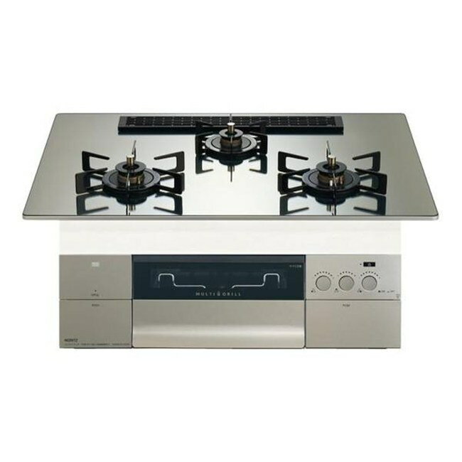 ガスコンロ ガス コンロ ノーリツ PROGRE プログレ ビルトインコンロ 75cm プラチナシルバーガラストップ N3S25PWASKSTEC LP 【プロパンガス】