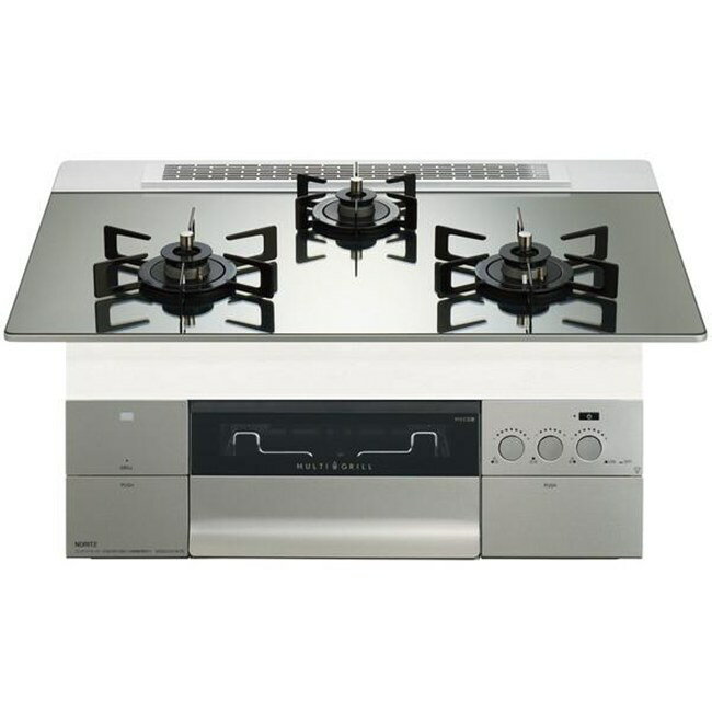 ガスコンロ ガス コンロ ノーリツ PROGRE プログレ ビルトインコンロ 75cm プラチナシルバーガラストップ N3S24PWASKSTEC 12A 【都市ガス】