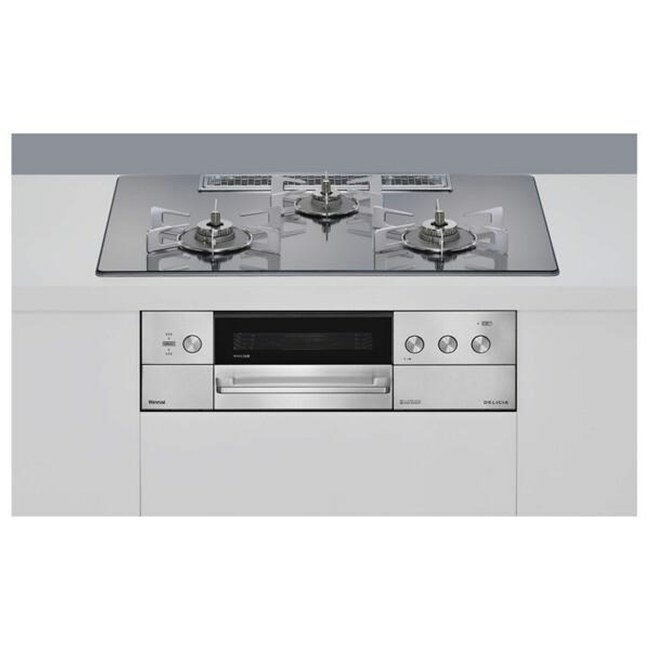 ガスコンロ ガス コンロ リンナイ ココット付属 ビルトインコンロ DELICIA デリシア 75cm幅 3V乾電池タイプ 操作部シンプル RHS72W39M13RSTW 13A 都市ガス