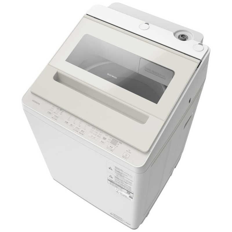 Rakuten - 日立 洗濯機(全自動 6.1kg〜8kg) BW-V80P-C 全自動洗濯機 洗濯8.0kg ビートウォッシュ サテンベージュ 洗濯機 縦型 全自動洗濯機