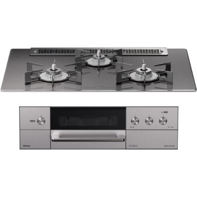 ガスコンロ ガス コンロ リンナイ ビルトインコンロ 幅75cm ツイードシルバー 【都市ガス】 RHS71W31E15RCASTW13A
