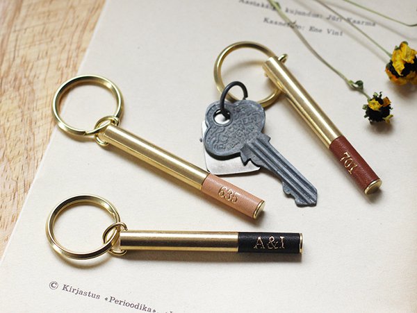 [受注生産] ピクス ブラス ルームナンバー キーホルダー 無垢