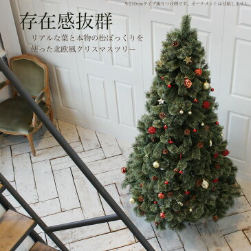 北欧 クリスマスツリー 150cm おしゃれ ヌードツリー もみの木 2019年 枝増量バージョン 松ぼっくり付き 1.5m 単品 【LED ライト オーナメント 飾り なし】
