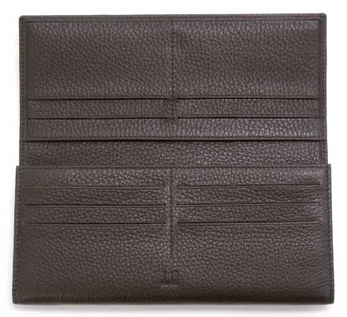 dunhill L2P910B YORK BROWN ダンヒル ヨークブラウンファスナー小銭長財布型押レザー ブラウン