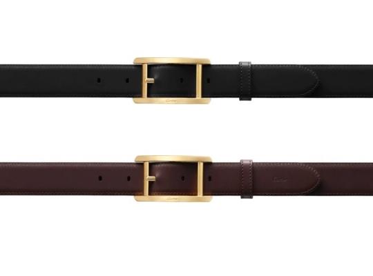 CARTIER L5000600 TANK DE CARTIER BELTカルティエ タンク ユニセックス リバーシブル ベルトカウハイドレザー パラジウムフィニッシュ バックルブラック×ダークブラウン×ゴールドストリンガシステム 〜115cm対応