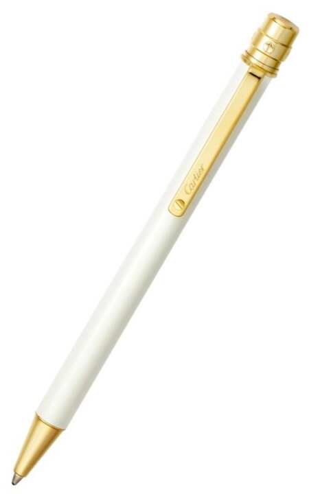 CARTIER OP000113 OP000149SANTOS DE CARTIER BALLPOINT PENサントス ドゥカルティエ ボールペンホワイトラッカー・ゴールド フィニッシュ