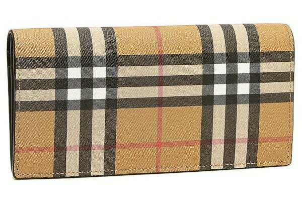 バーバリー 長財布 レディース BURBERRY 4074704（8016613）バーバリー 長財布PVC×レザー ベージュ×ブラック