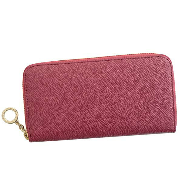 BVLGARI 284866ブルガリ ブルガリブルガリラウンドファスナー長財布グレインレザー×ナッパレザーヘザーアメジスト×タンジェリンガーネット