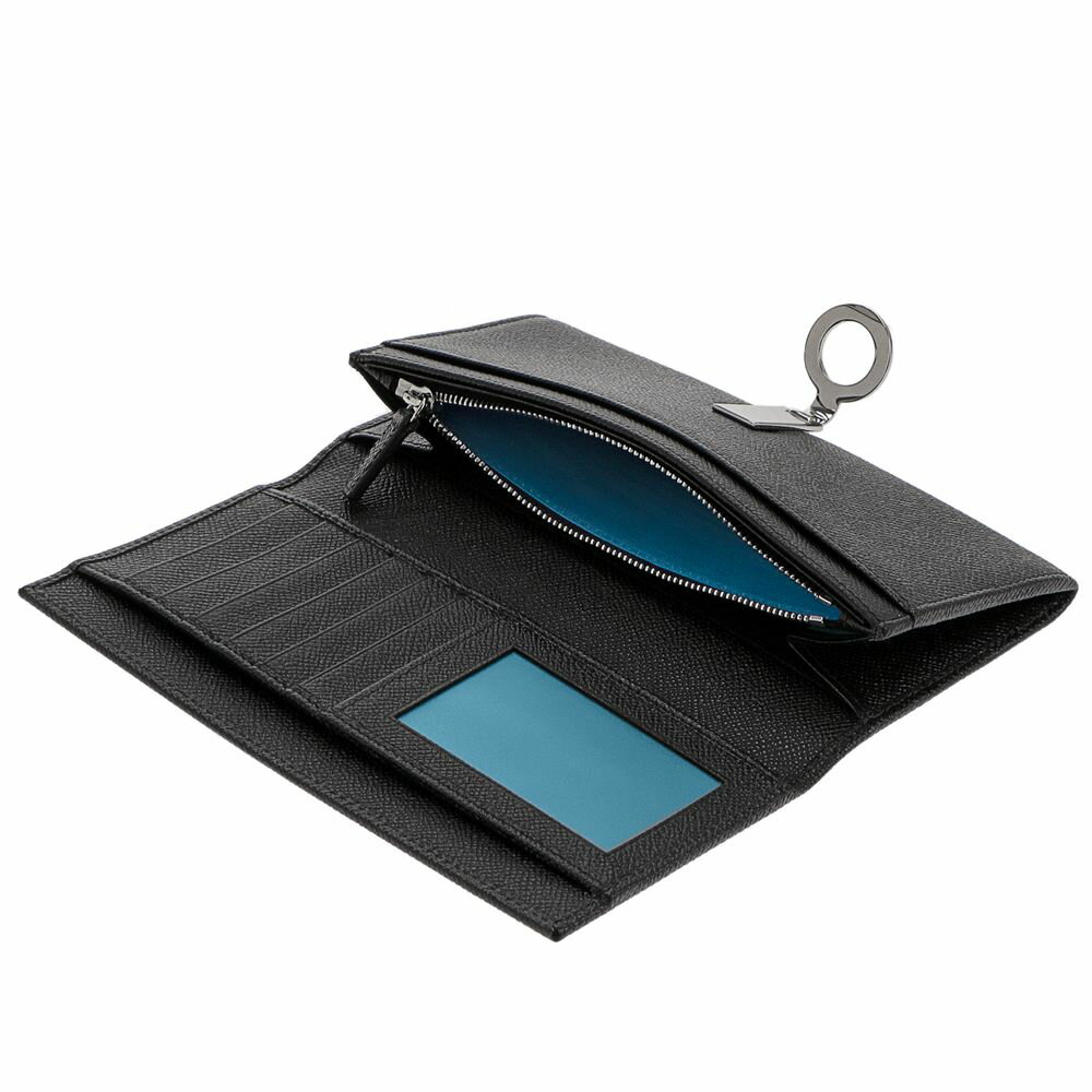 BVLGARI 30412 BBブルガリ ブルガリブリガリ 長財布レザー ブラック×ブルー×シルバー