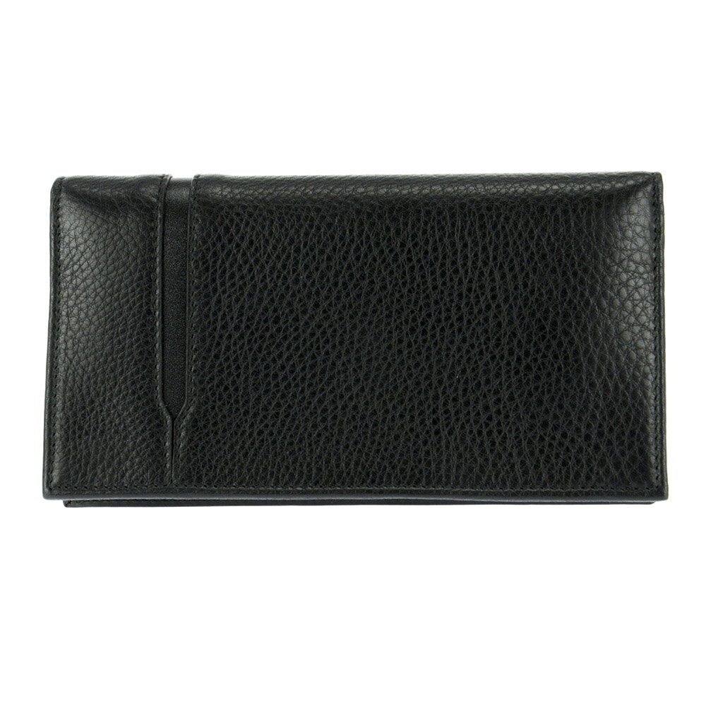 BVLGARI 36966ブルガリ メンズ 長財布カーフレザー ブラック×シルバー