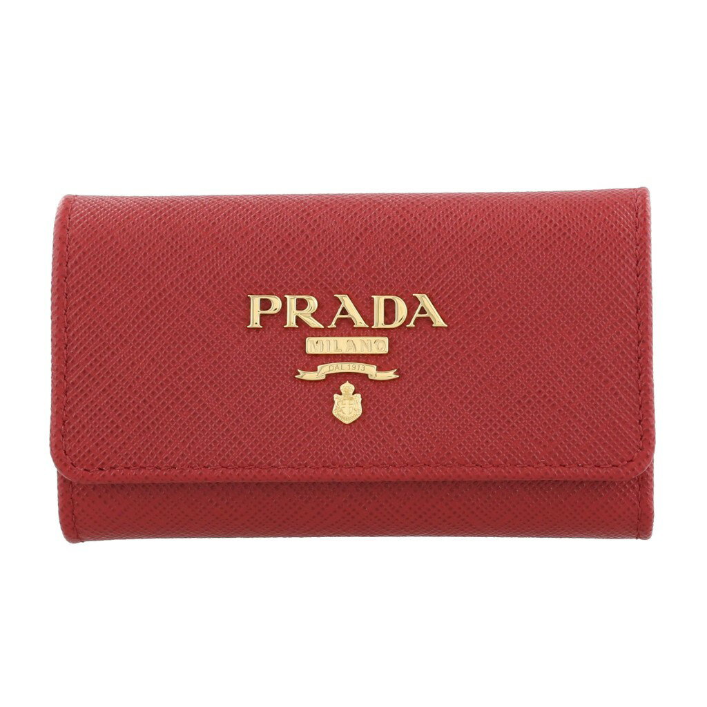 プラダ キーケース PRADA 1PG004-QWA-F068ZSAFFIANO METAL FUOCOプラダ 4連キーケース サフィアーノ メタルフォーコ×ゴールド※取寄品