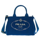 PRADA 1BG439-CANAPA-COBALTOプラダ 2WAYバッグコットンキャンバスコバルト×ゴールド 1