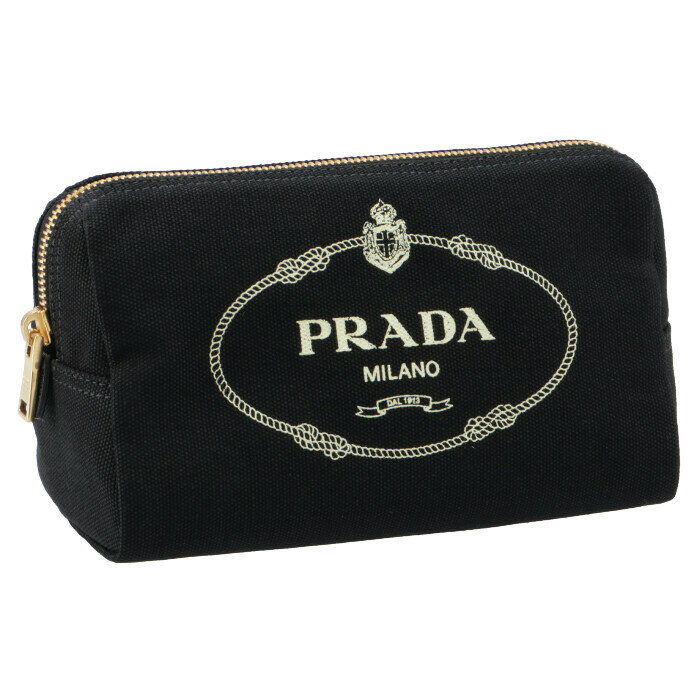 プラダ ポーチ（レディース） PRADA 1NA693-20L-F0N12CANAPA LOGOプラダ カナパ ロゴ ポーチコットン ブラック※取寄品